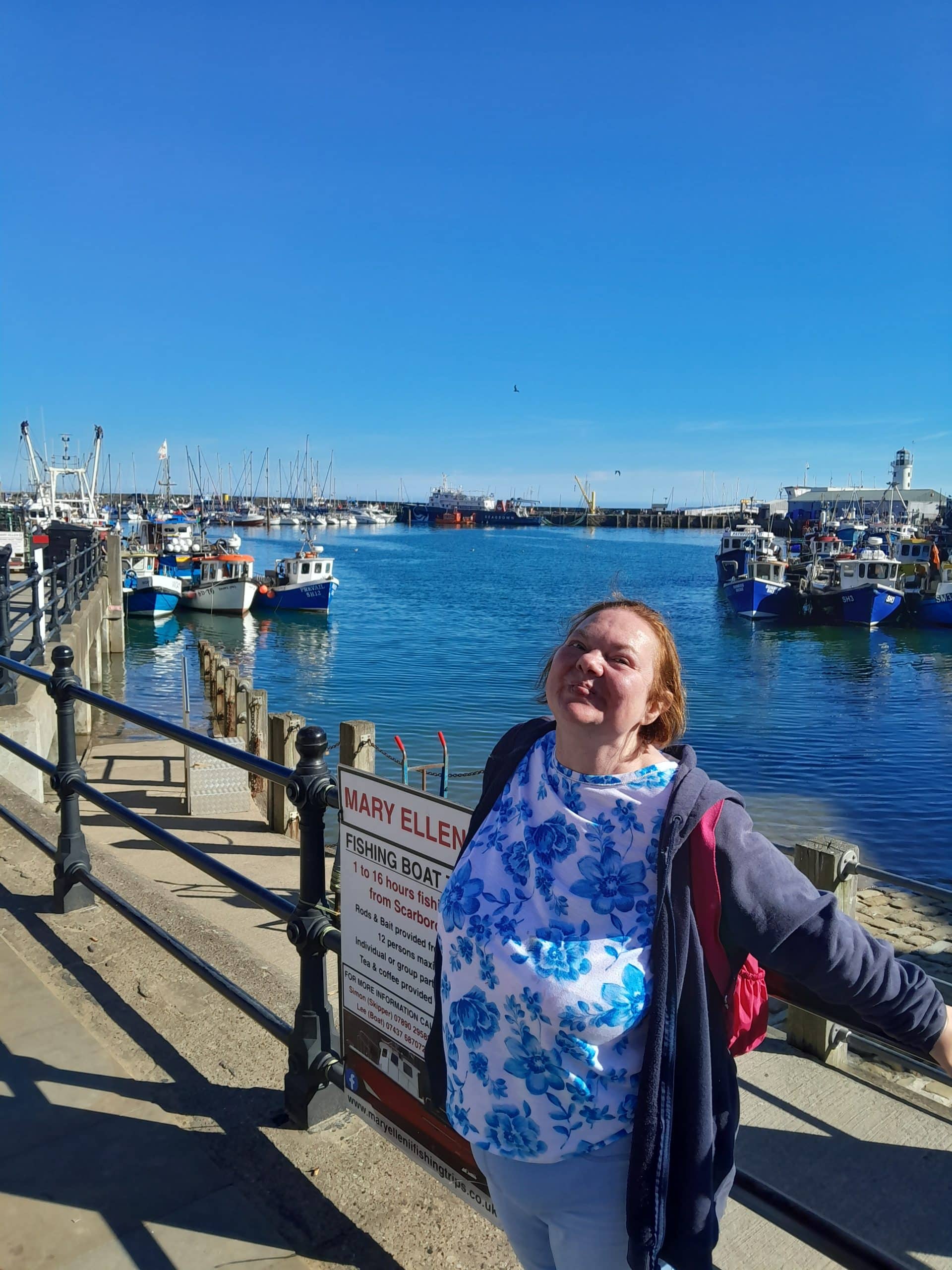 Person stood on marina